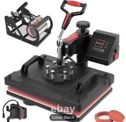 5 in 1 Heat Press Machine 12x15 inch 360-Degree Swing Away Digital T Shirt Press