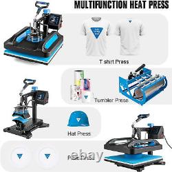 5 in 1 Heat Press Machine 15x15+30OZ Tumbler Press Sublimation T-shirt Mug Hat