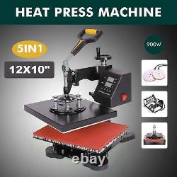 5 in 1 Heat Press Machine Digital Sublimation Swing Away T-Shirt /Plate Hat/Mug