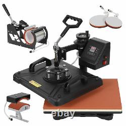 5 in 1 Heat Press Machine Digital Sublimation T-shirt Mug Plate Hat Printer