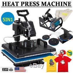 5 in 1 Heat Press Machine Digital Transfer Sublimation1215 for T-Shirt Mug Hat