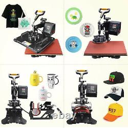 5 in 1 Heat Press Machine Digital Transfer Sublimation Plate T-Shirt Mug 12x15