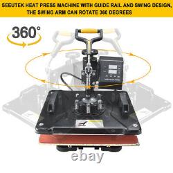 5 in 1 Heat Press Machine Digital Transfer Sublimation Plate T-Shirt Mug 12x15