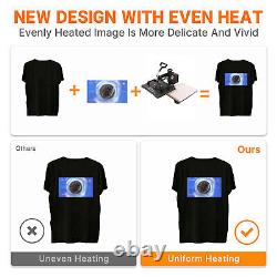 5 in 1 Heat Press Machine Digital Transfer Sublimation T-Shirt Mug Hat Cap Plate