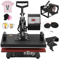 5 in 1 Heat Press Machine Digital Transfer Sublimation T-Shirt Mug Hat Plate Cap