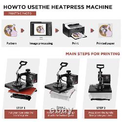 5 in 1 Heat Press Machine Digital Transfer Sublimation T-Shirt /Mug/Plate Hat