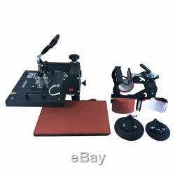 5 in 1 Heat Press Machine Sublimation 12x15inch for T-shirt Mug Cup Plate Hat US