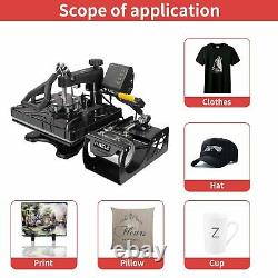 5 in 1 Heat Press Machine Sublimation Transfer DIY for T-shirt Mug Cup Plate Hat