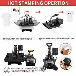 5 in 1 Heat Press Machine Sublimation for T-shirt Mug Cup Plate Hat 12x15 inch