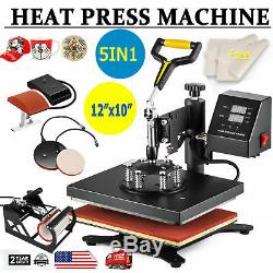 5 in 1 Heat Press Machine Swing Away Digital Sublimation T-Shirt / Mug/Plate Hat