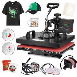 5 in 1 Heat Press Machine Swing Away Digital Sublimation T-Shirt /Mug/Plate Hat