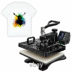 5 in 1 Heat Press Machine Transfer Sublimation Heating T-Shirt Mug Hat 15x12