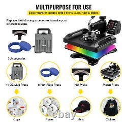 5 in 1 Heat Press Swing Away T-Shirt Mug Hat 12x15 Digital Transfer Machine