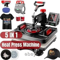 5-in-1 Swing Away Clamshell Printing Sublimation Heat Press Transfer T-Shirts