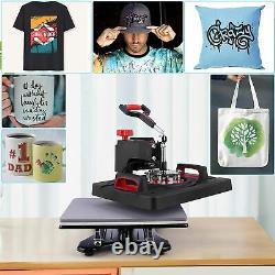 5-in-1 Swing Away Clamshell Printing Sublimation Heat Press Transfer T-Shirts US