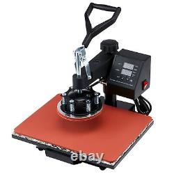 5-in-1 T Shirt Heat Press Machine 12x15 in Heat Pad for Shirts Cups Plates More