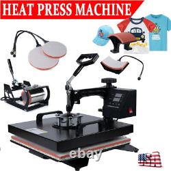 5 in 1 T-Shirt Heat Press Machine Transfer Sublimation Mug Hat Plate US