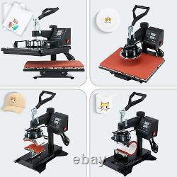 5-in-1 T Shirt Press Professional Swing-Away Heat Press Machine 1250W 12x15