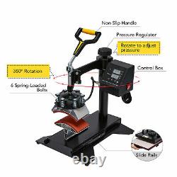 5 in 1 T Shirt Press Professional Swing-Away Heat Press Machine 1400W 15x15in