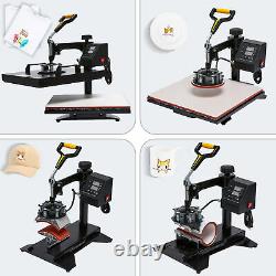 5 in 1 T Shirt Press Professional Swing-Away Heat Press Machine 1400W 15x15in