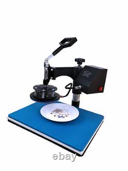 5in1 15x12 Heat Press Swing Away Machine+110Pcs Sublimation Paper for T-Shirt