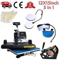 5in1 Combo Heat Press Machine Swing Away Digital Sublimation for T-shirt Mug Hat