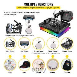 5in1 Digital 12X15 Transfer Heat Press Machine Sublimation T-Shirt DIY 110V