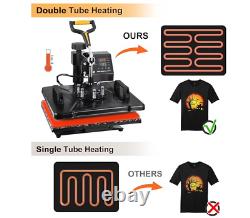 5in1 Digital Transfer Sublimation Heat Press Machine T-shirt Mug Hat Plate 12x15