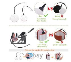 5in1 Digital Transfer Sublimation Heat Press Machine T-shirt Mug Hat Plate 12x15