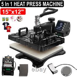 5in1 Heat Press Machine Digital Transfer Sublimation T-Shirt Hat Printer Kit