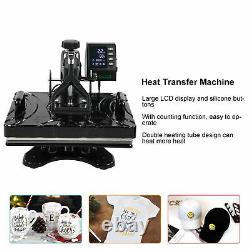 5in1 Heat Press Machine Digital Transfer Sublimation T-Shirt Hat Printer Kit