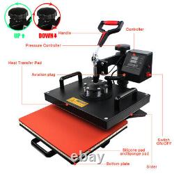 5in1 Heat Press Machine Digital Transfer Sublimation for Cap T-Shirt Mug 15x11