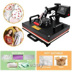 5in1 Heat Press Machine Digital Transfer Sublimation for Cap T-Shirt Mug 15x11