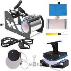 5in1 Heat Press Transfer Sublimation Clamshell T-Shirt Cap Printing Professional