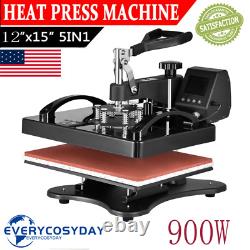 5in1 T-shirt Printing Machine Heat Press Machine 15x12 Shirt Mug Hat Transfer