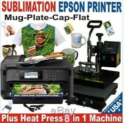 6 in1 HEAT PRESS TRANSFER 15X15 PLATE T-SHIRT HAT MUG PRINTER SUBLIMATION KIT