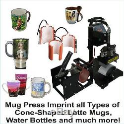 6 in1 HEAT PRESS TRANSFER 15X15 PLATE T-SHIRT HAT MUG PRINTER SUBLIMATION KIT