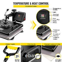 6 in 1 Heat Press Machine Digital Transfer Sublimation T-Shirt Mug Hat 15x15