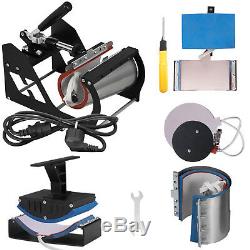 6 in 1 Heat Press Machine Digital Transfer Sublimation T-Shirt Mug Hat Plate Cap