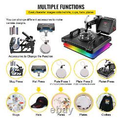 6 in 1 Heat Press Machine Digital Transfer Sublimation T-Shirt Mug Hat Plate Cap