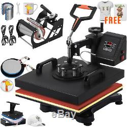 6 in 1 Heat Press Machine Transfer 15x15 Free T-shirt Sublimation Combo Kit