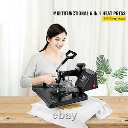 6 in 1 Heat Press Machine for T-Shirts 12x15 Combo Kit Sublimation Swing away