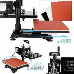 8IN1 Combo Heat Press Machine 15x12 Sublimation Transfer T-Shirt Mug Plate US