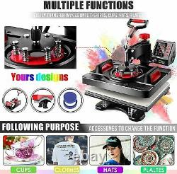 8IN1 Combo Heat Press Machine Sublimation Transfer T-Shirt Mug Plate Hat! Upgrade