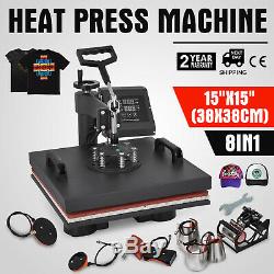 8IN1 Combo T-Shirt Heat Press Transfer 15x15 1100W Digital Multifunctional