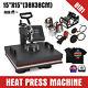8in1 Combo T-shirt Heat Press Transfer 15x15 Mug Plate Machine Multifunctional