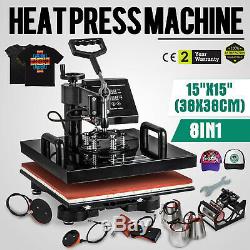 8IN1 Combo T-Shirt Heat Press Transfer 15x15in 1100W Swing Away Sublimation