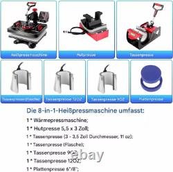 8IN1 Heat Press Machine 12x15 Swing Away Sublimation Transfer Digital T-Shirt