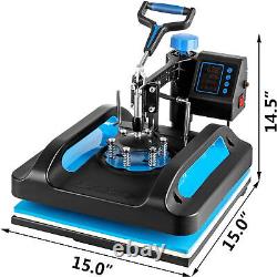 8IN1 Heat Press Machine 15x15 Transfer Sublimation T-Shirt Mug Plate Hat