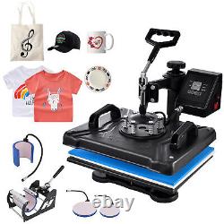 8 IN1 Heat Press Machine 12x15 Sublimation Transfer T-Shirt Mug Plate Hat New